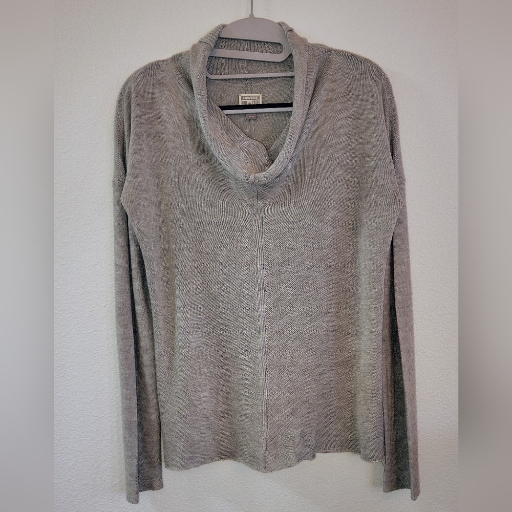 CONVERSE ONE⭐STAR LIGHTWEIGHT GRAY SWEATER ~ SIZE: SMALL